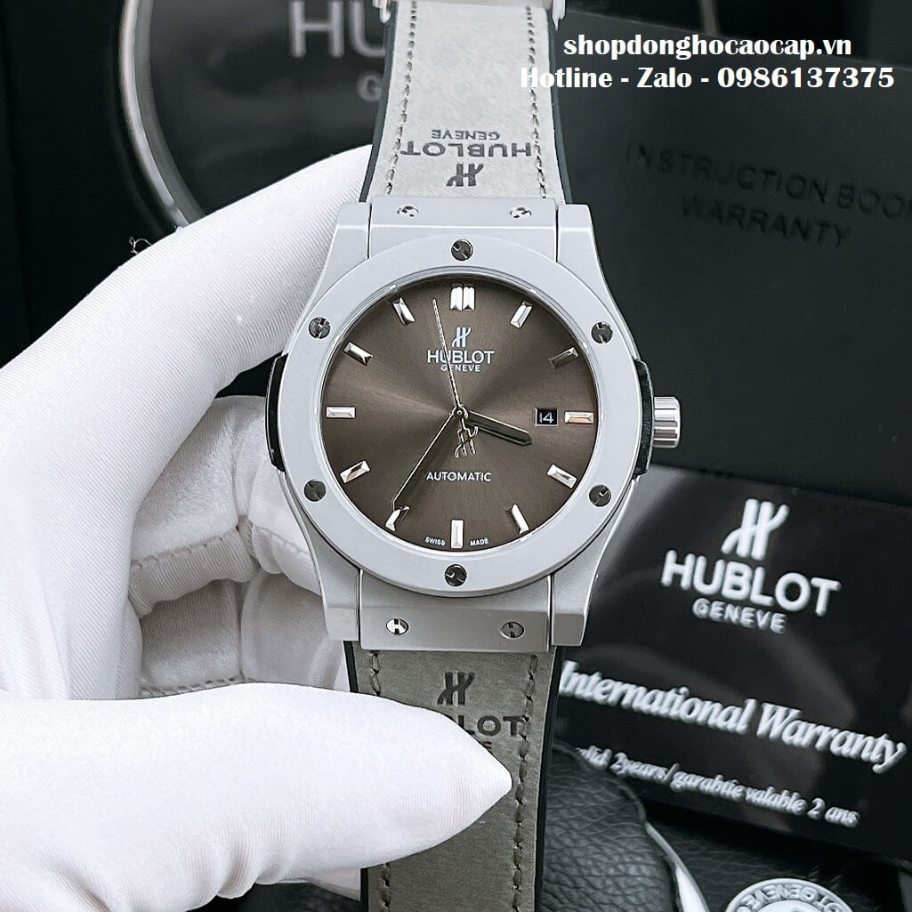 Đồng Hồ Hublot Classic Fusion Automatic Dây Da Silicon Xám 42mm