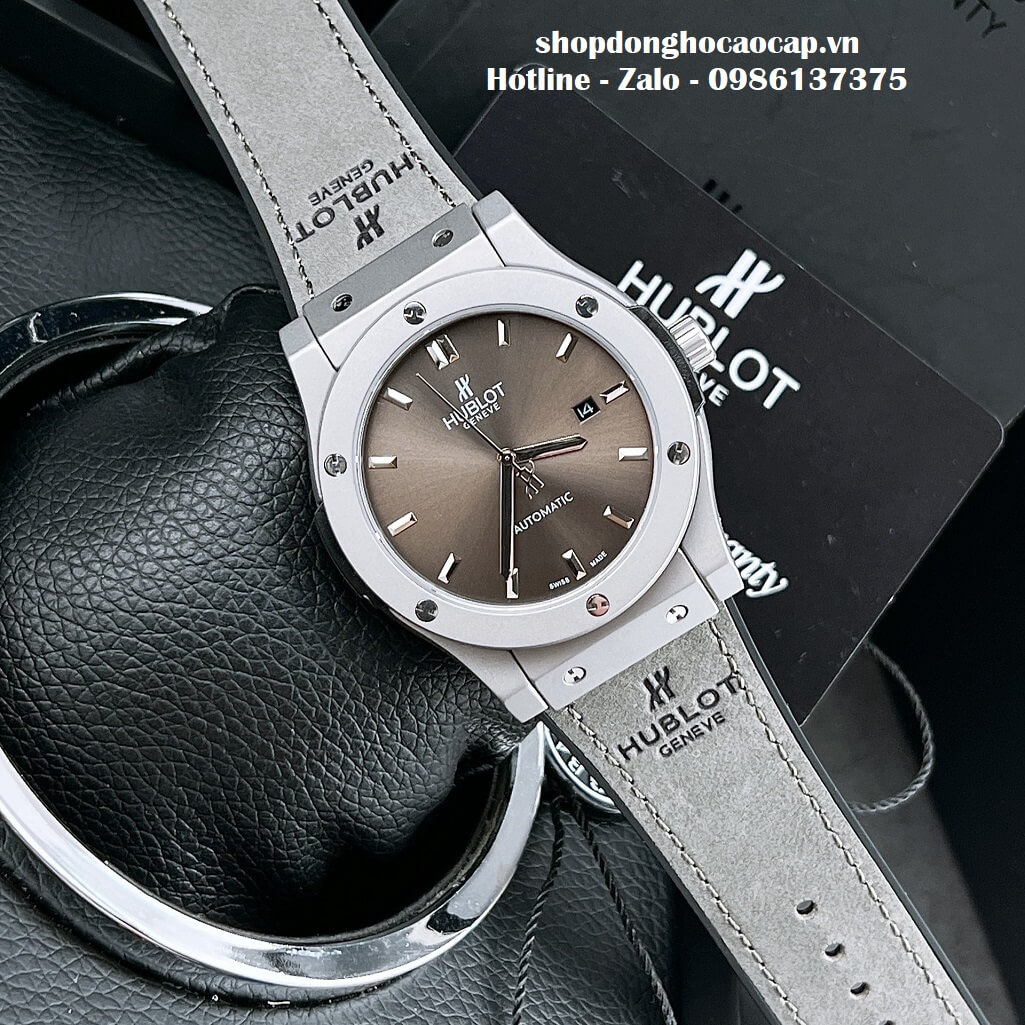 Đồng Hồ Hublot Classic Fusion Automatic Dây Da Silicon Xám 42mm