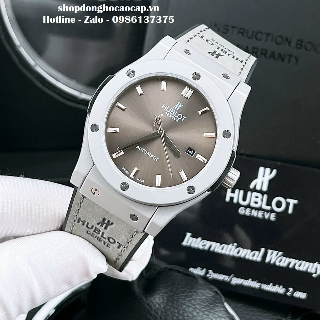 Đồng Hồ Hublot Classic Fusion Automatic Dây Da Silicon Xám 42mm