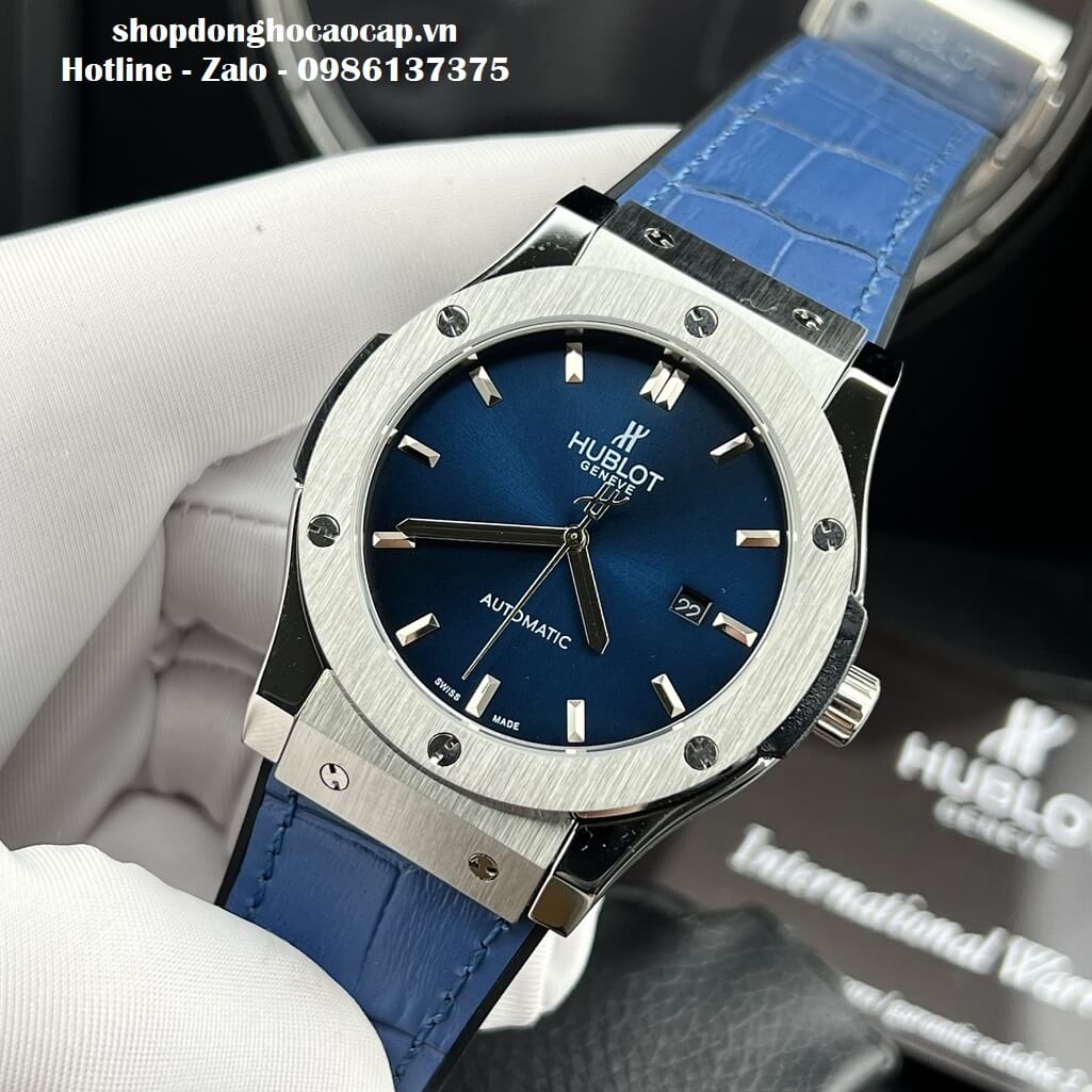 Đồng Hồ Hublot Classic Fusion Automatic Dây Da Silicon Xanh 42mm