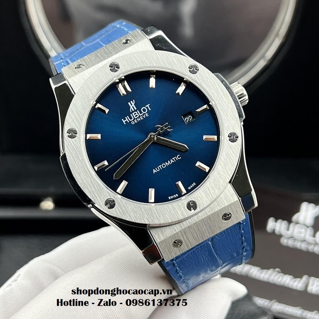 Đồng Hồ Hublot Classic Fusion Automatic Dây Da Silicon Xanh 42mm