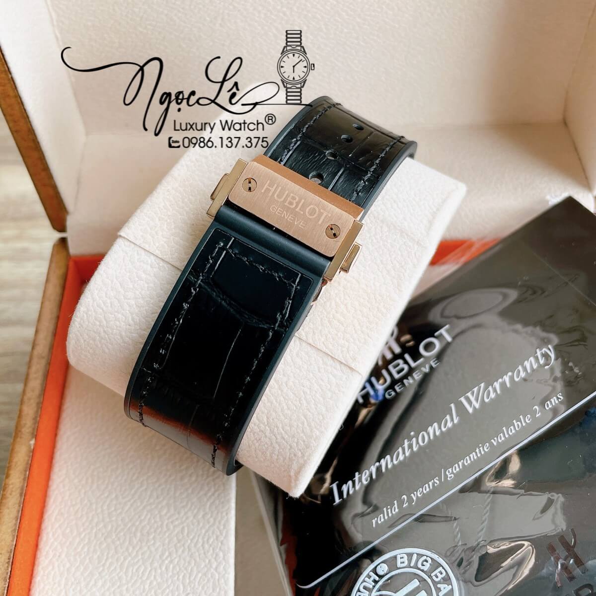 Đồng Hồ Nam Hublot Classic Fusion 42mm Dây Da Silicon Đen Vỏ Vàng Hồng