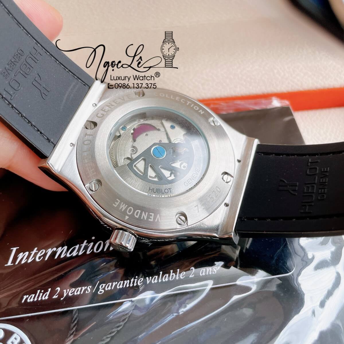 Đồng Hồ Nam Hublot Classic Fusion 42mm Dây Da Silicon Xanh Mặt Xanh Vỏ Bạc