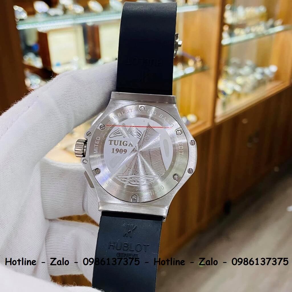 Đồng Hồ Hublot Big Bang Diamonds Nam Silicon Đen Silver 44mm