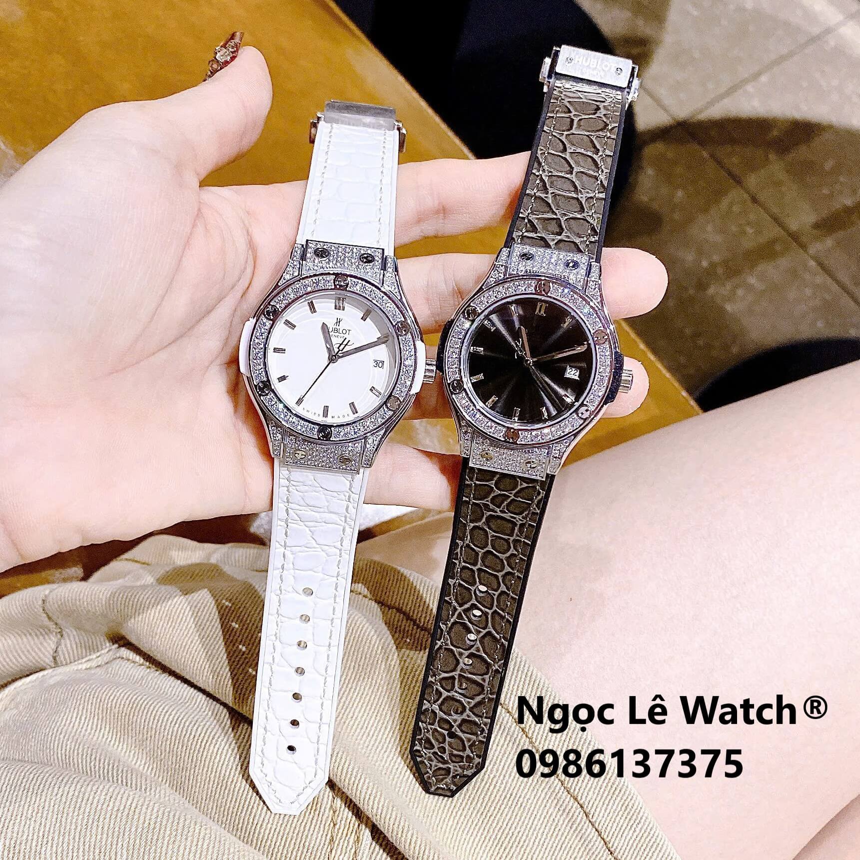 Đồng Hồ Nữ Hublot Classic Fusion Màu Xám Đen Đính Đá Silver Size 34mm - Máy Quartz