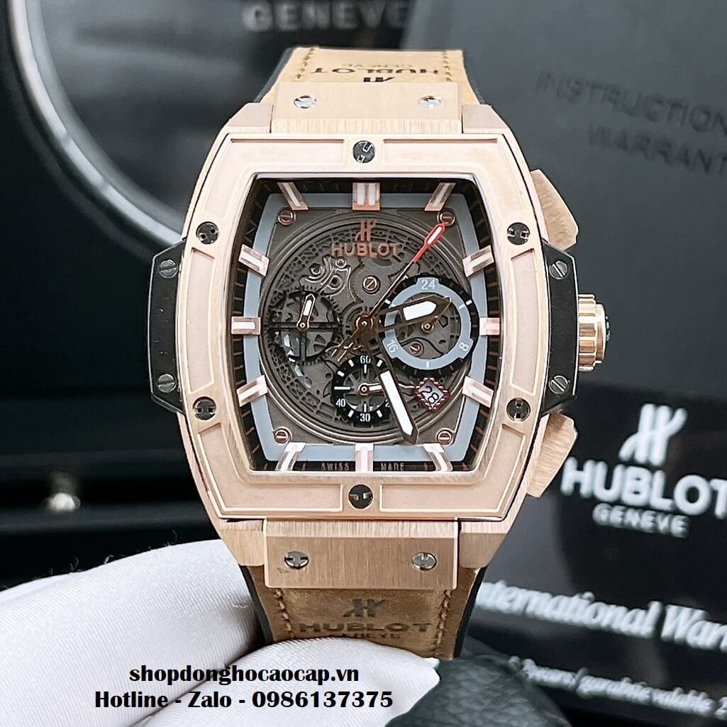 Đồng Hồ Hublot Spirit Of Big Bang Nam Dây Da Nâu Replica 42mm