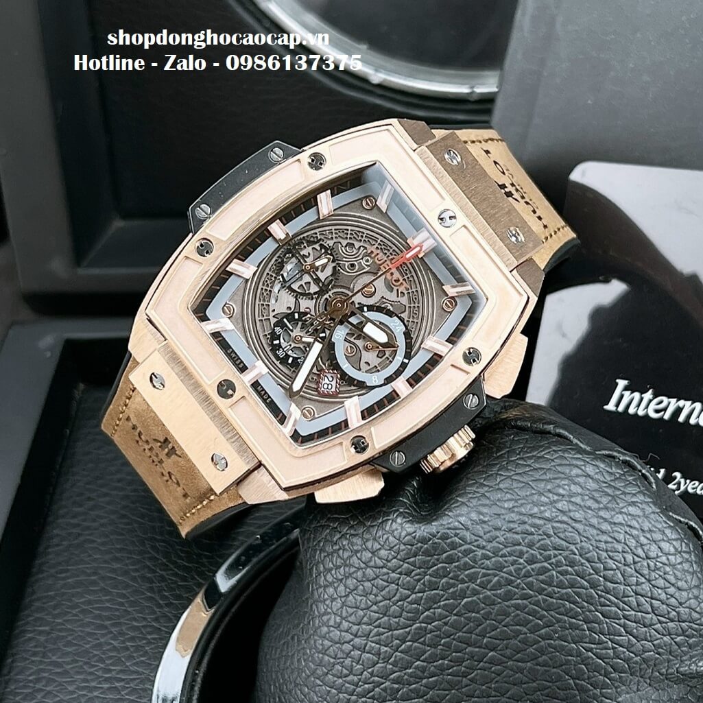 Đồng Hồ Hublot Spirit Of Big Bang Nam Dây Da Nâu Replica 42mm