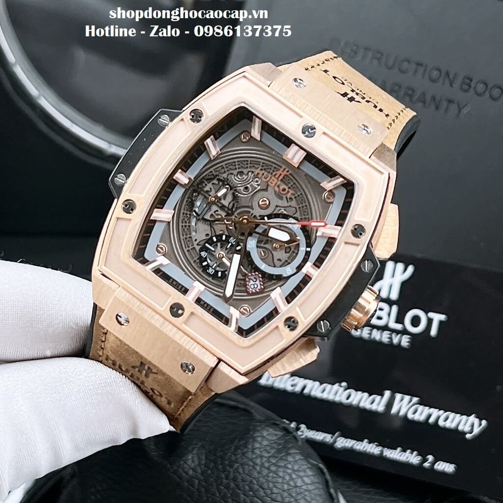 Đồng Hồ Hublot Spirit Of Big Bang Nam Dây Da Nâu Replica 42mm