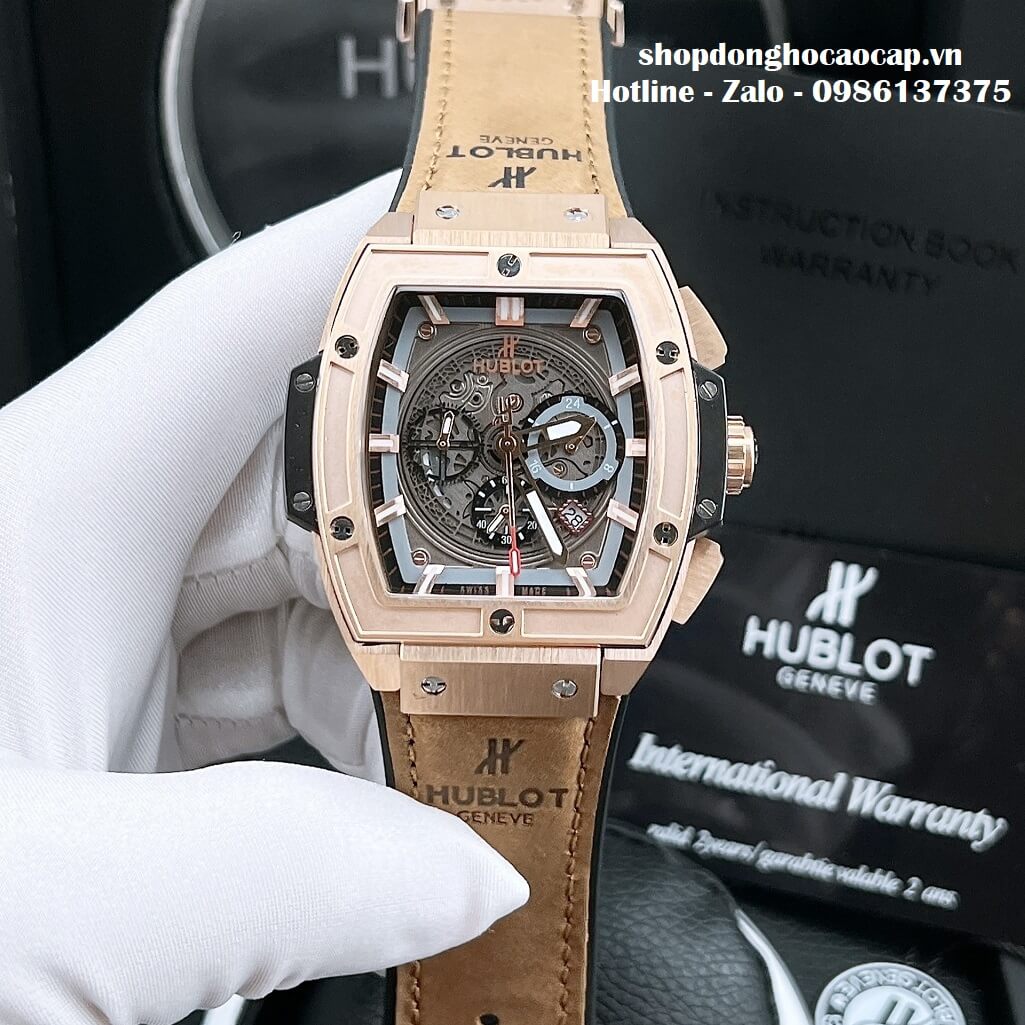 Đồng Hồ Hublot Spirit Of Big Bang Nam Dây Da Nâu Replica 42mm