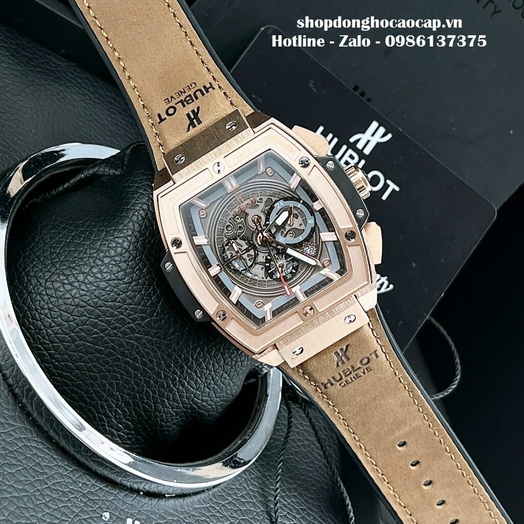 Đồng Hồ Hublot Spirit Of Big Bang Nam Dây Da Nâu Replica 42mm