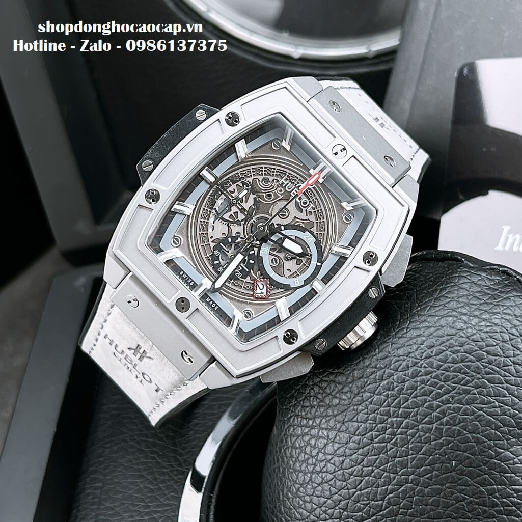 Đồng Hồ Hublot Spirit Of Big Bang Nam Dây Da Xám Replica 42mm