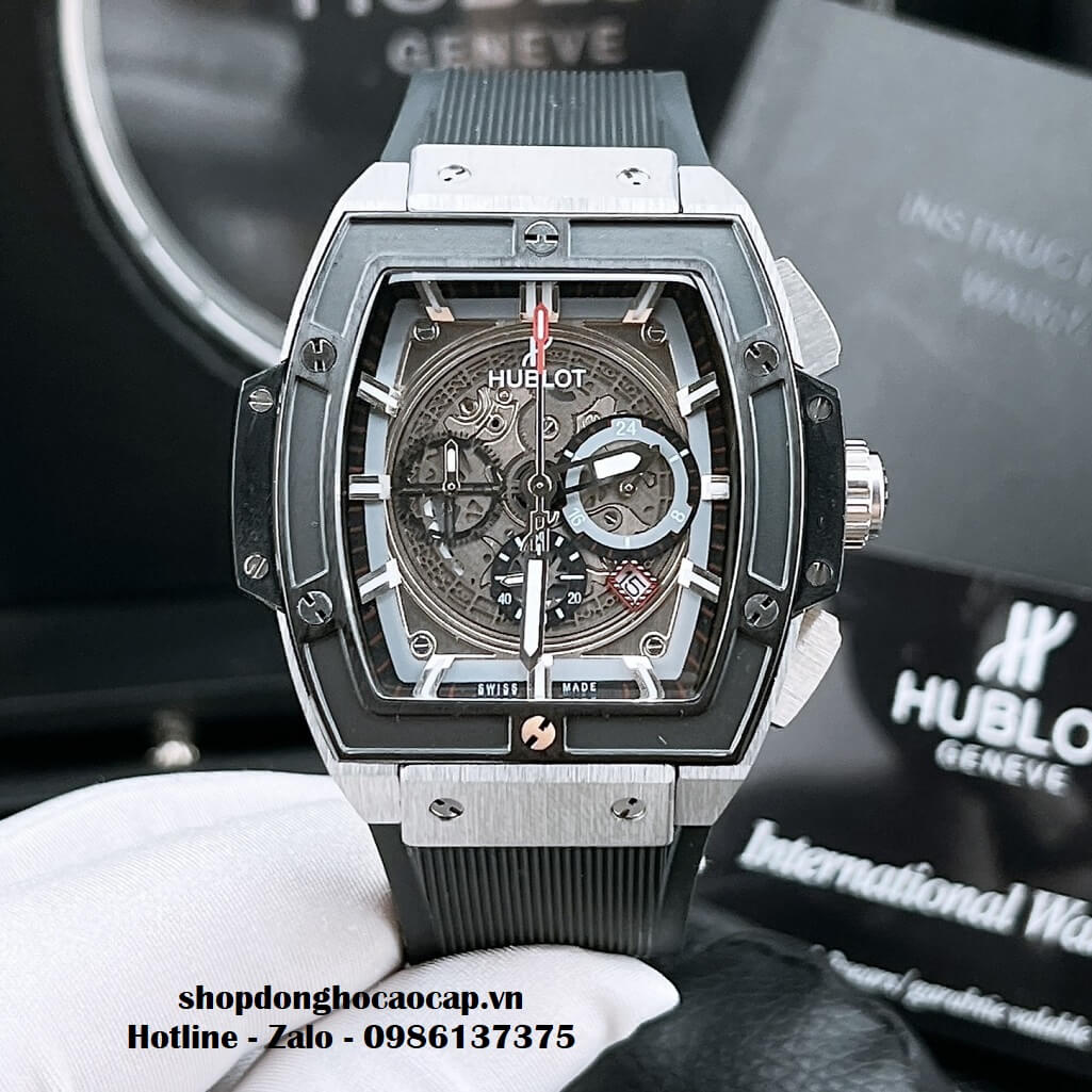 Đồng Hồ Hublot Spirit Of Big Bang Nam Dây Silicon Đen Replica 42mm