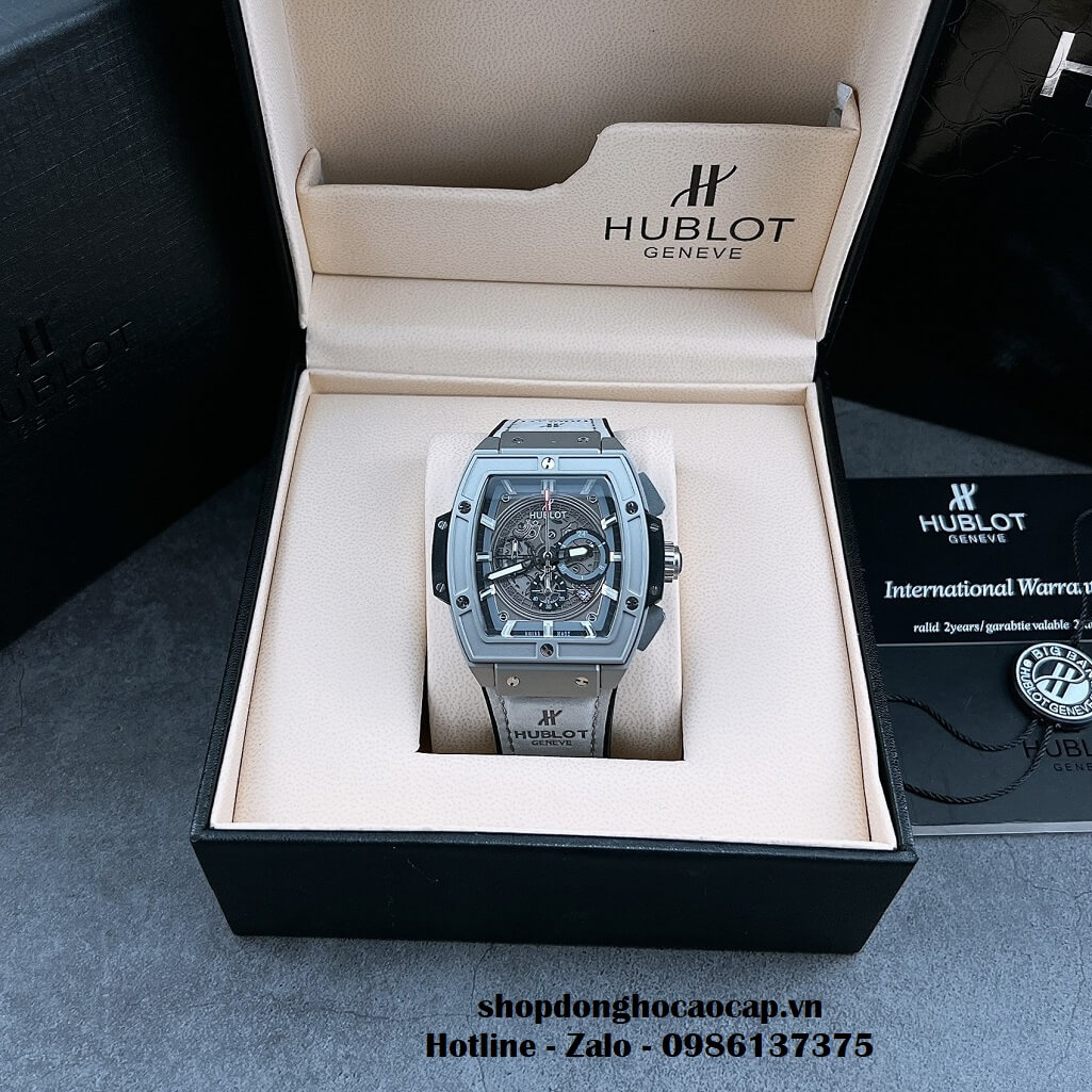 Đồng Hồ Hublot Spirit Of Big Bang Nam Dây Da Xám Replica 42mm