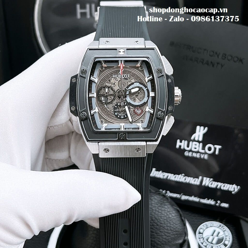 Đồng Hồ Hublot Spirit Of Big Bang Nam Dây Silicon Đen Replica 42mm