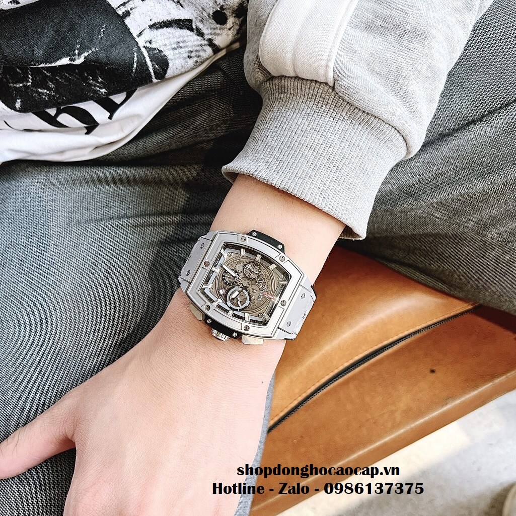 Đồng Hồ Hublot Spirit Of Big Bang Nam Dây Da Xám Replica 42mm