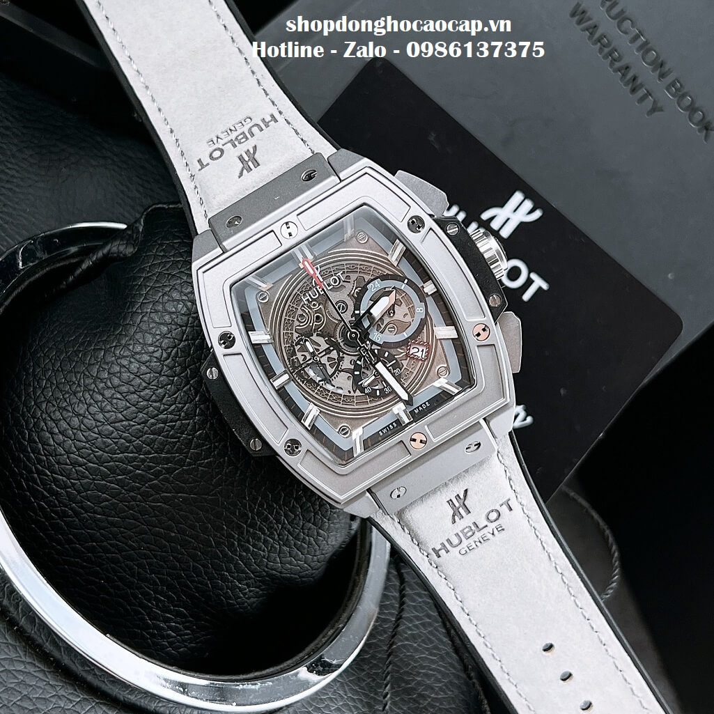 Đồng Hồ Hublot Spirit Of Big Bang Nam Dây Da Xám Replica 42mm