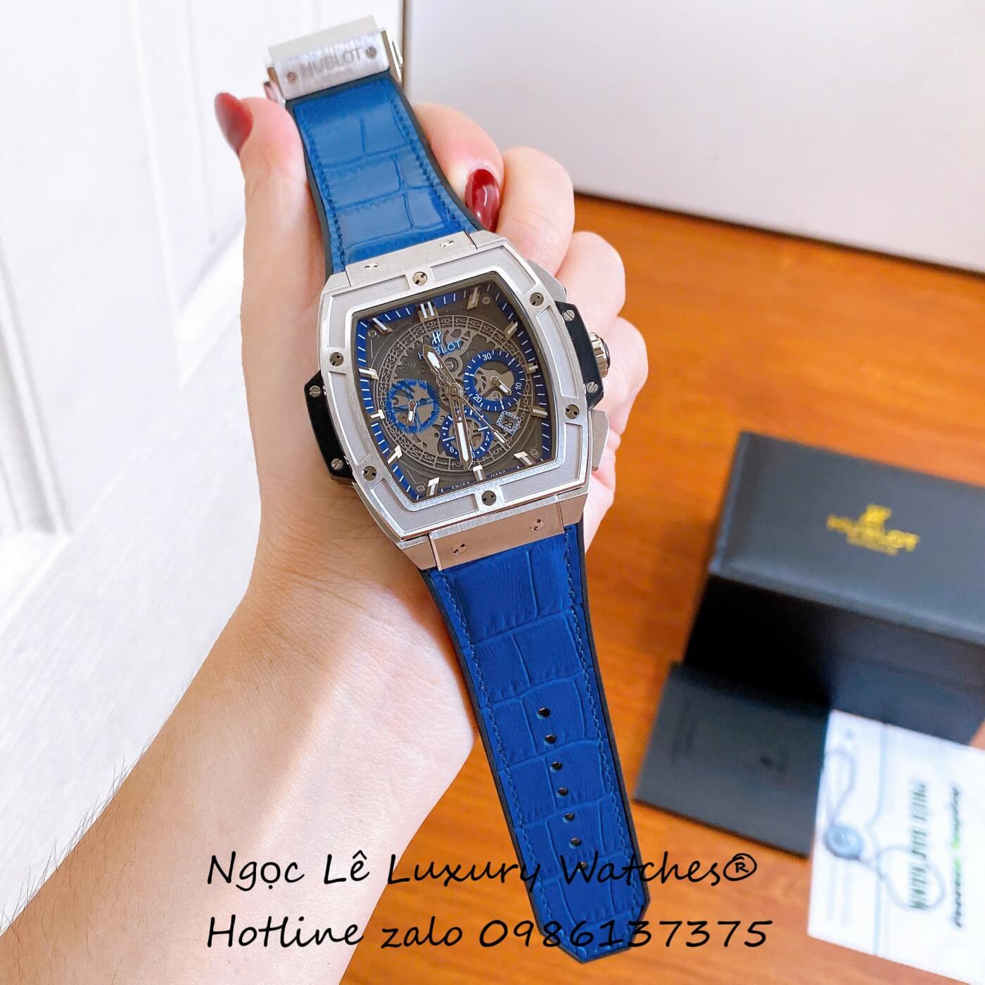 Đồng Hồ Hublot Spirit of Big Bang Dây Da Xanh Dương Size 42mm - Hublot Atomatic