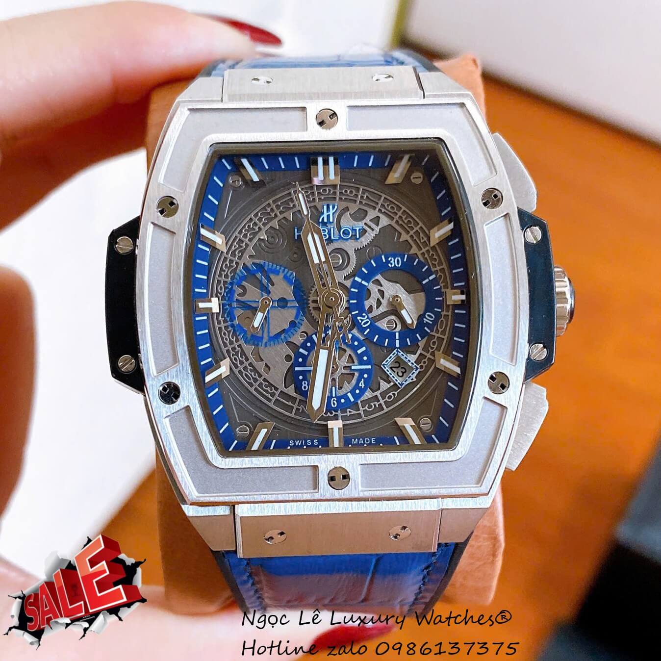 Đồng Hồ Hublot Spirit of Big Bang Dây Da Xanh Dương Size 42mm - Hublot Atomatic