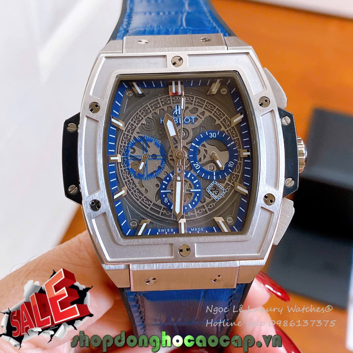Đồng Hồ Hublot Spirit of Big Bang Dây Da Xanh Dương Size 42mm - Hublot Atomatic
