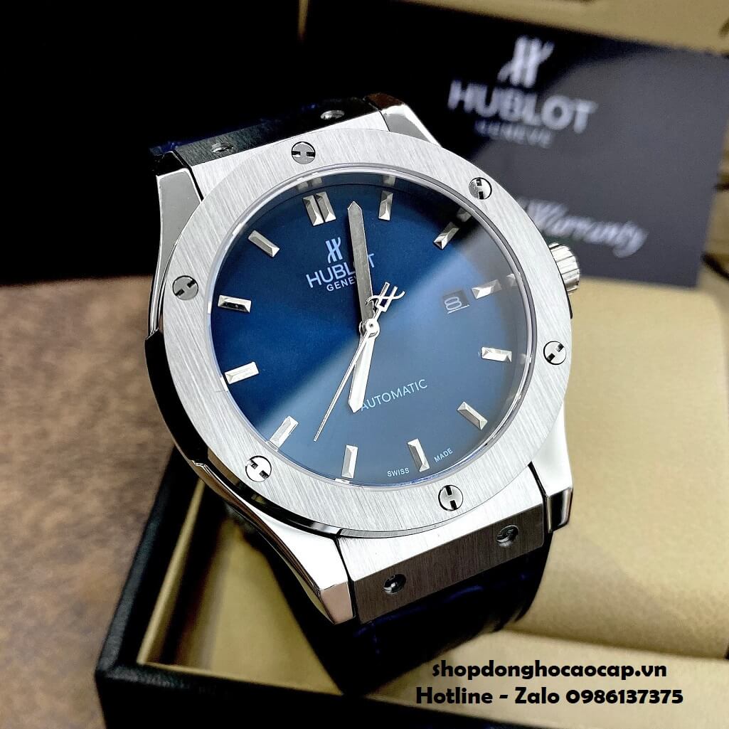 Đồng Hồ Hublot Classic Fusion Automatic Nam Da Silicon Màu Xanh Đậm 42mm