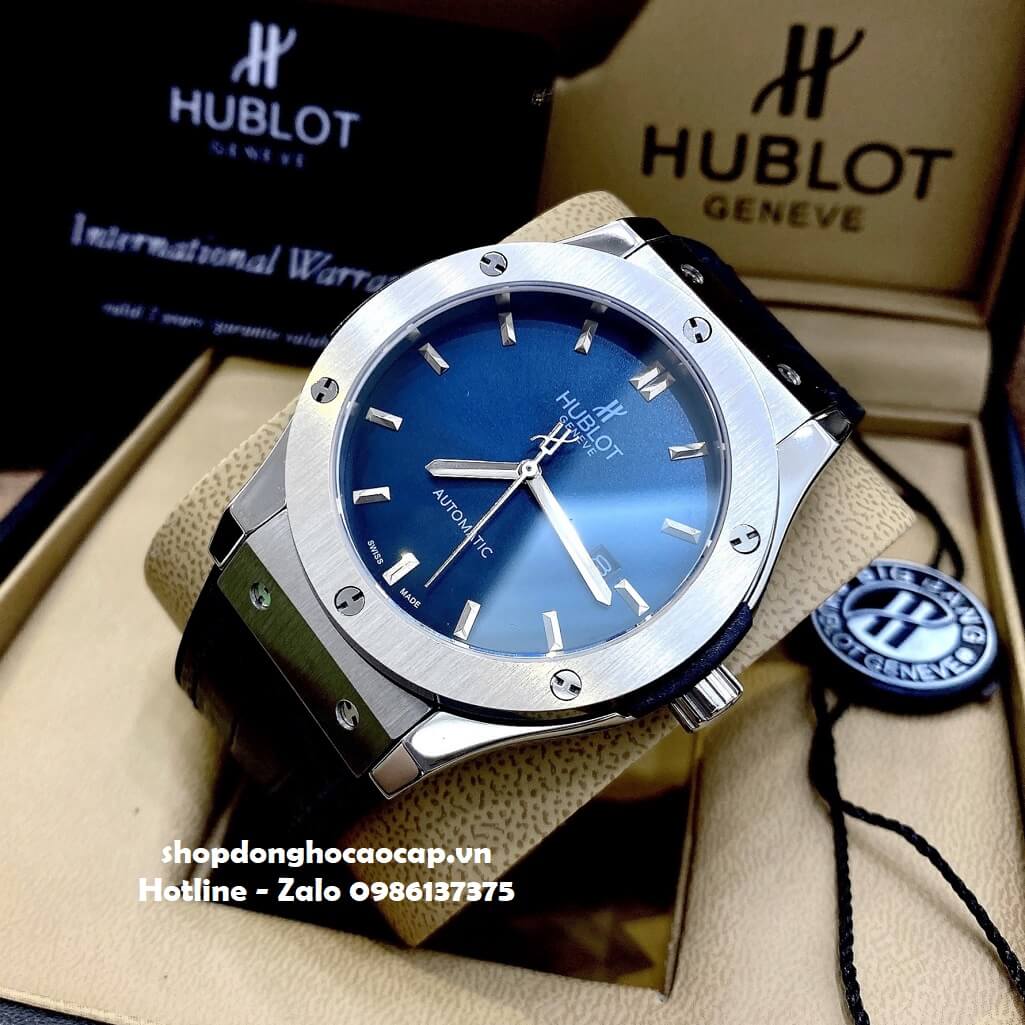 Đồng Hồ Hublot Classic Fusion Automatic Nam Da Silicon Màu Xanh Đậm 42mm