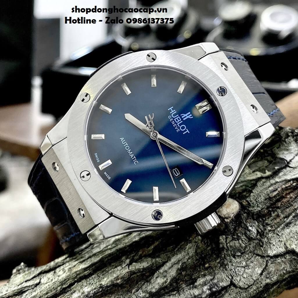 Đồng Hồ Hublot Classic Fusion Automatic Nam Da Silicon Màu Xanh Đậm 42mm