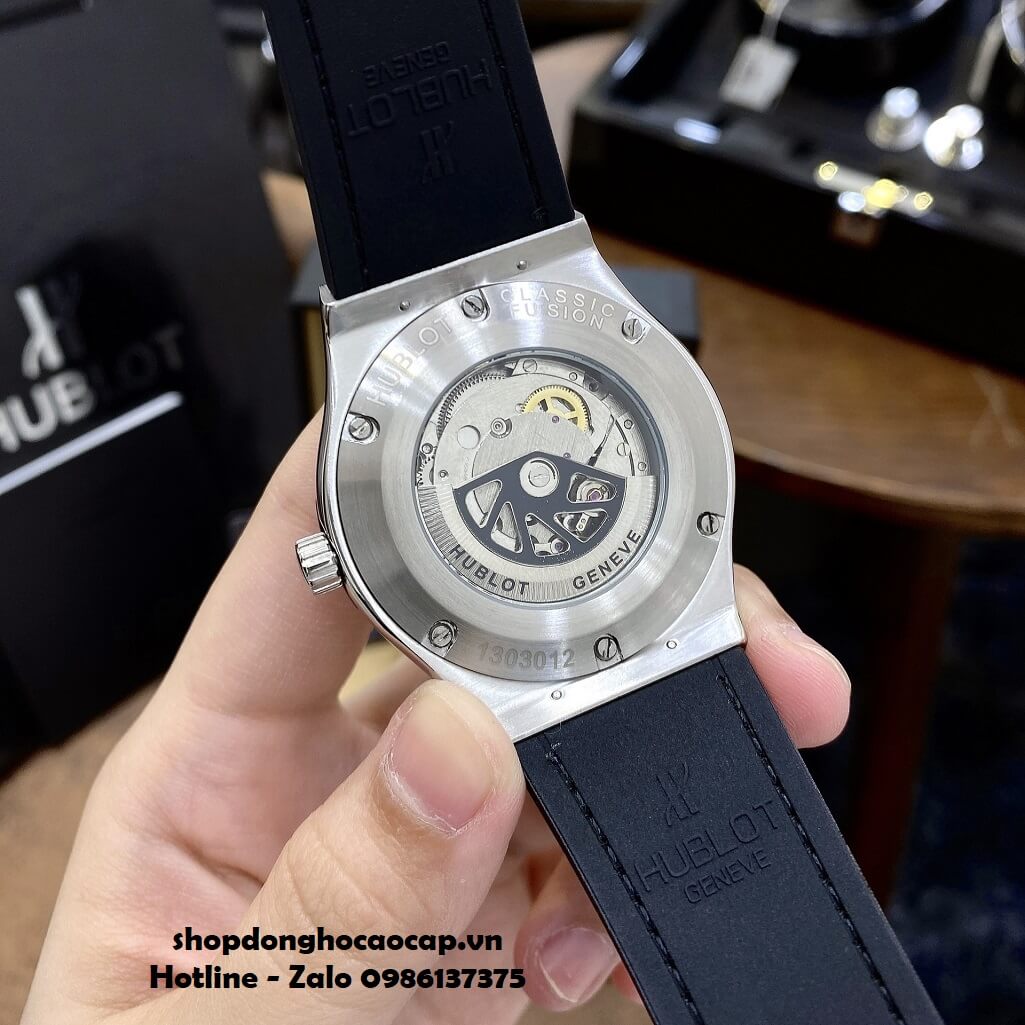 Đồng Hồ Hublot Classic Fusion Automatic Nam Da Silicon Màu Xanh Đậm 42mm