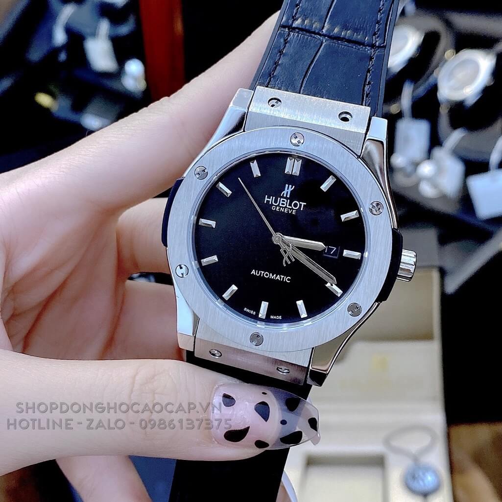 Đồng Hồ Hublot Classic Fusion Automatic Nam Da Silicon Màu Đen 42mm