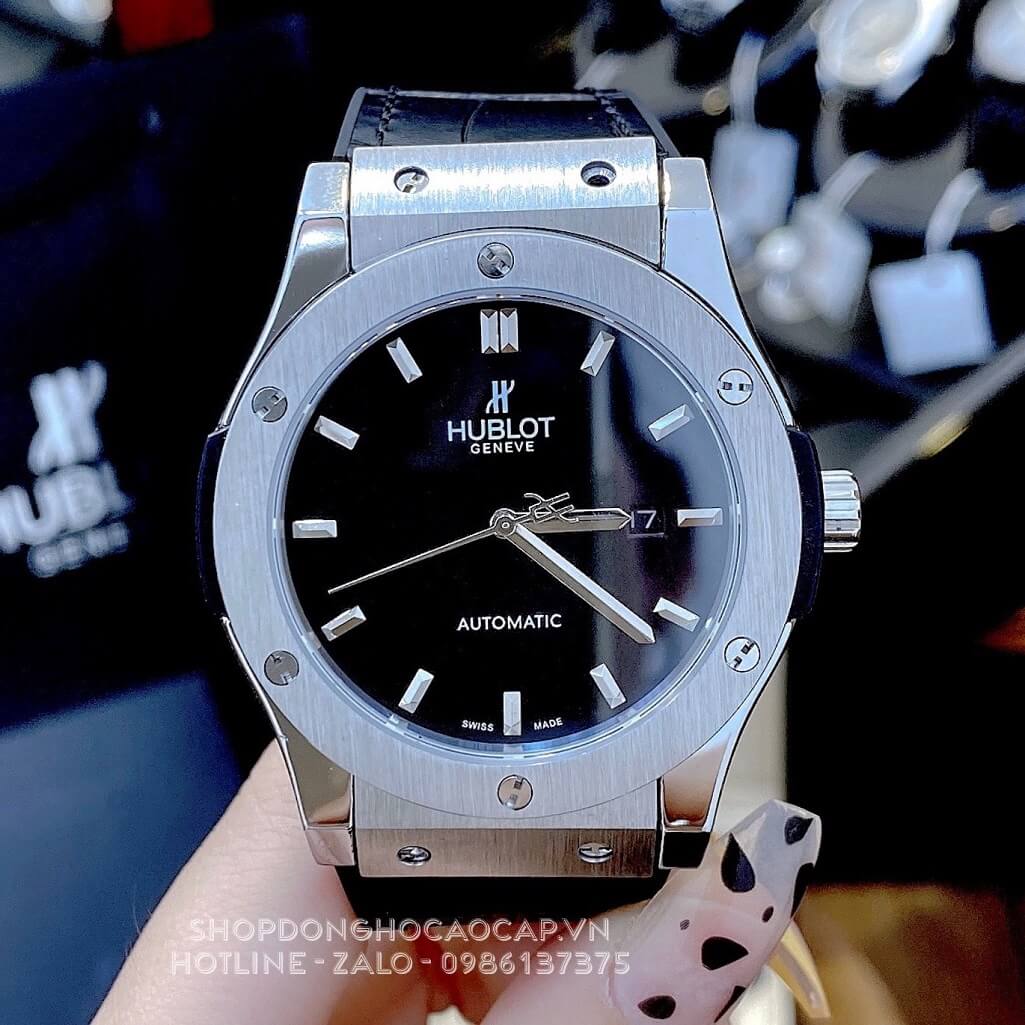 Đồng Hồ Hublot Classic Fusion Automatic Nam Da Silicon Màu Đen 42mm