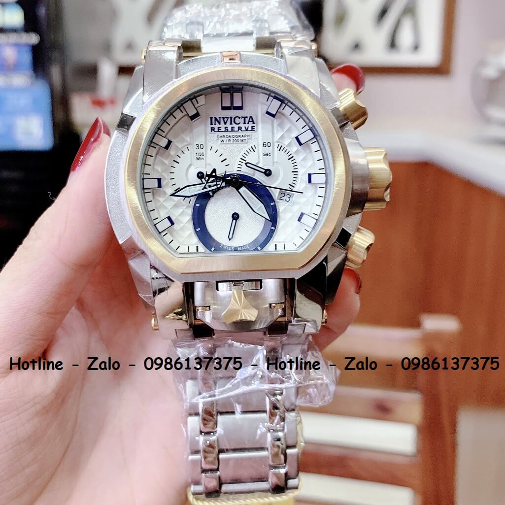 Đồng Hồ Invicta Nam Reserve Dial Z60 Demi Bạc Viền Xanh 52mm