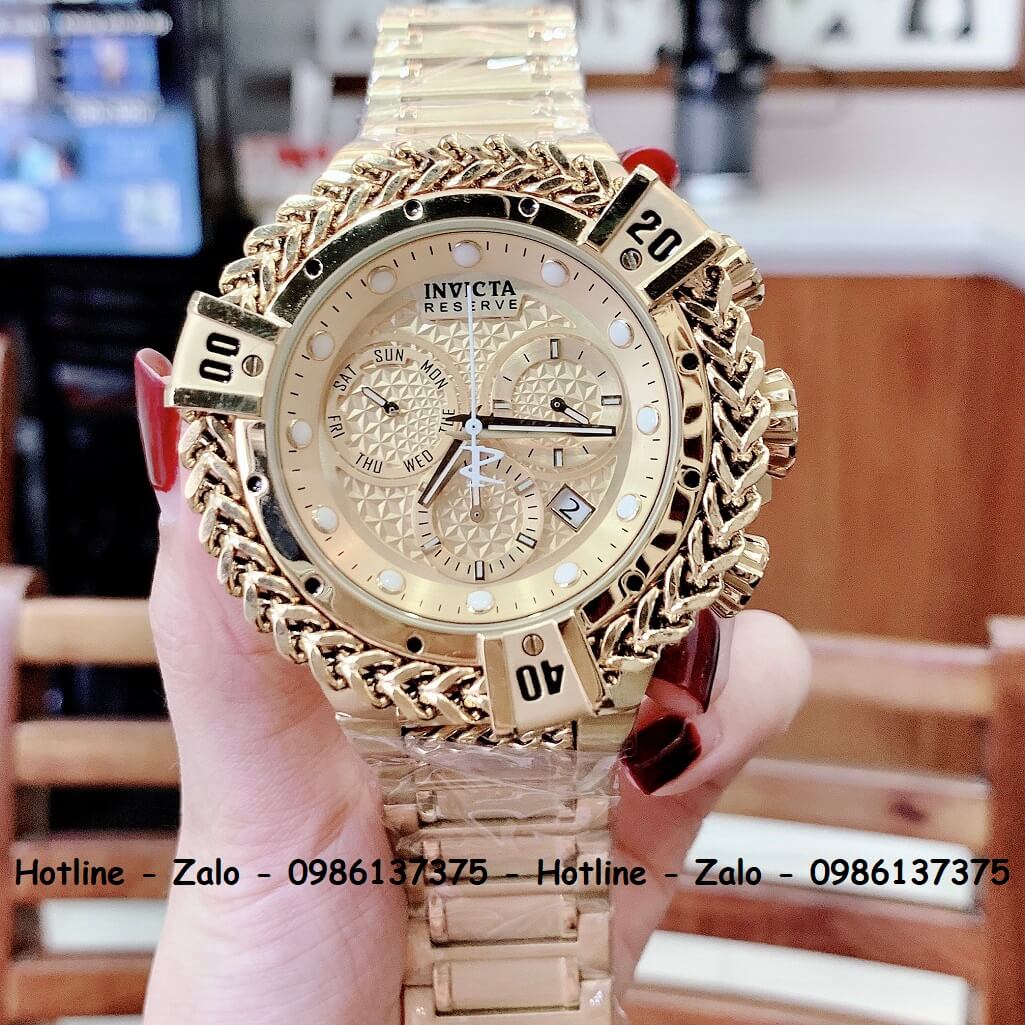Đồng Hồ Invicta Nam Siêu Cấp Vàng Mặt Vàng 54mm Quartz Thụy Sỹ