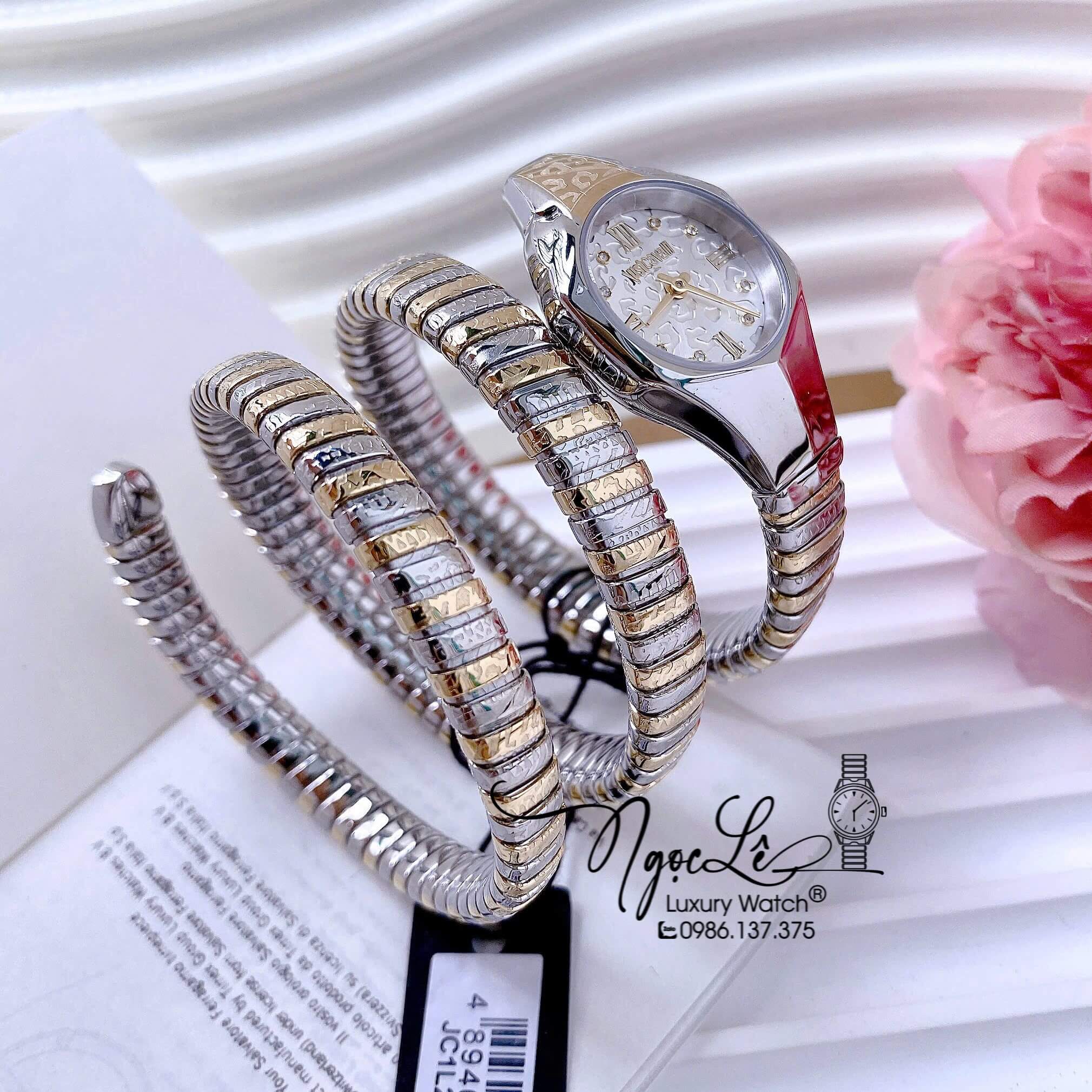 Đồng Hồ Nữ Just Cavalli Rắn Quấn 3 Vòng Màu Demi Vàng Cao Cấp Size 23mm