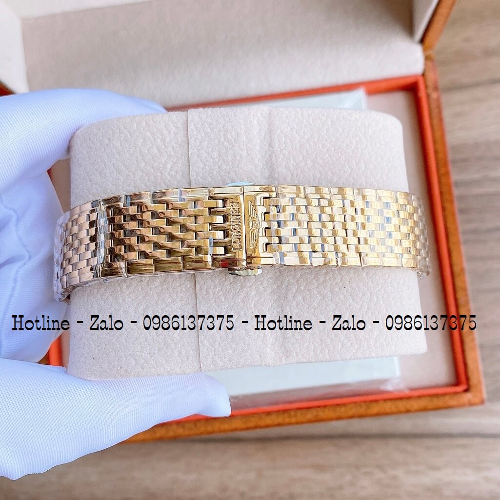 Đồng Hồ Longines Dây Vàng Mặt Trắng Số La Mã Quartz Thụy Sĩ Kính Sapphire Cao Cấp Đủ Size Cho Nam Và Nữ