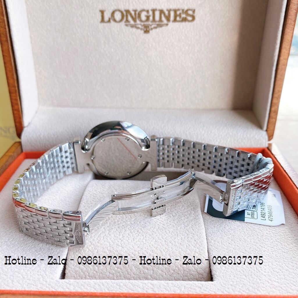 Đồng Hồ Nam Longines Quartz 38mm Bạc Mặt Xanh Hột