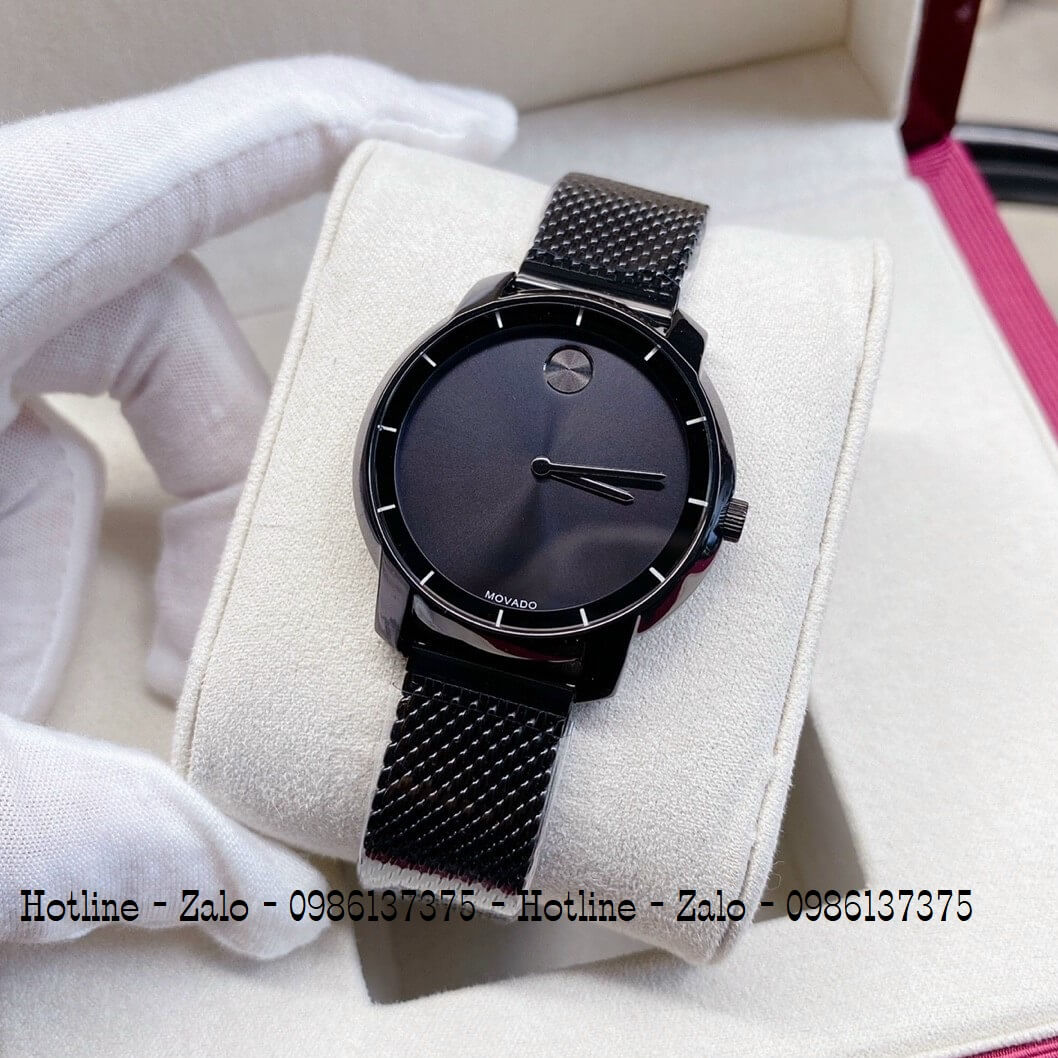 Đồng Hồ Cặp Movado Bold Lưới Đen 40mm - 33mm Full Box