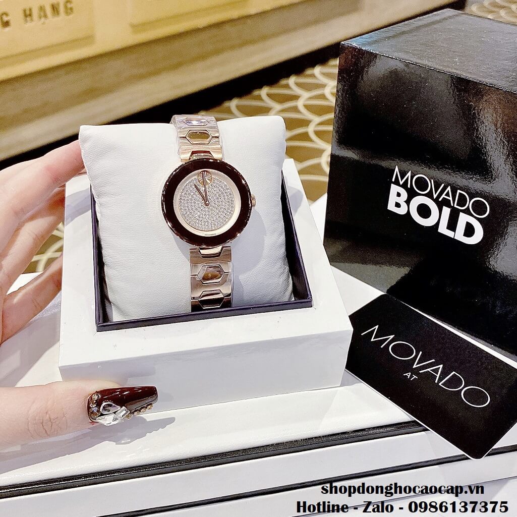 Đồng Hồ Movado Bold Nữ Dây Kim Loại Màu Rose 32mm