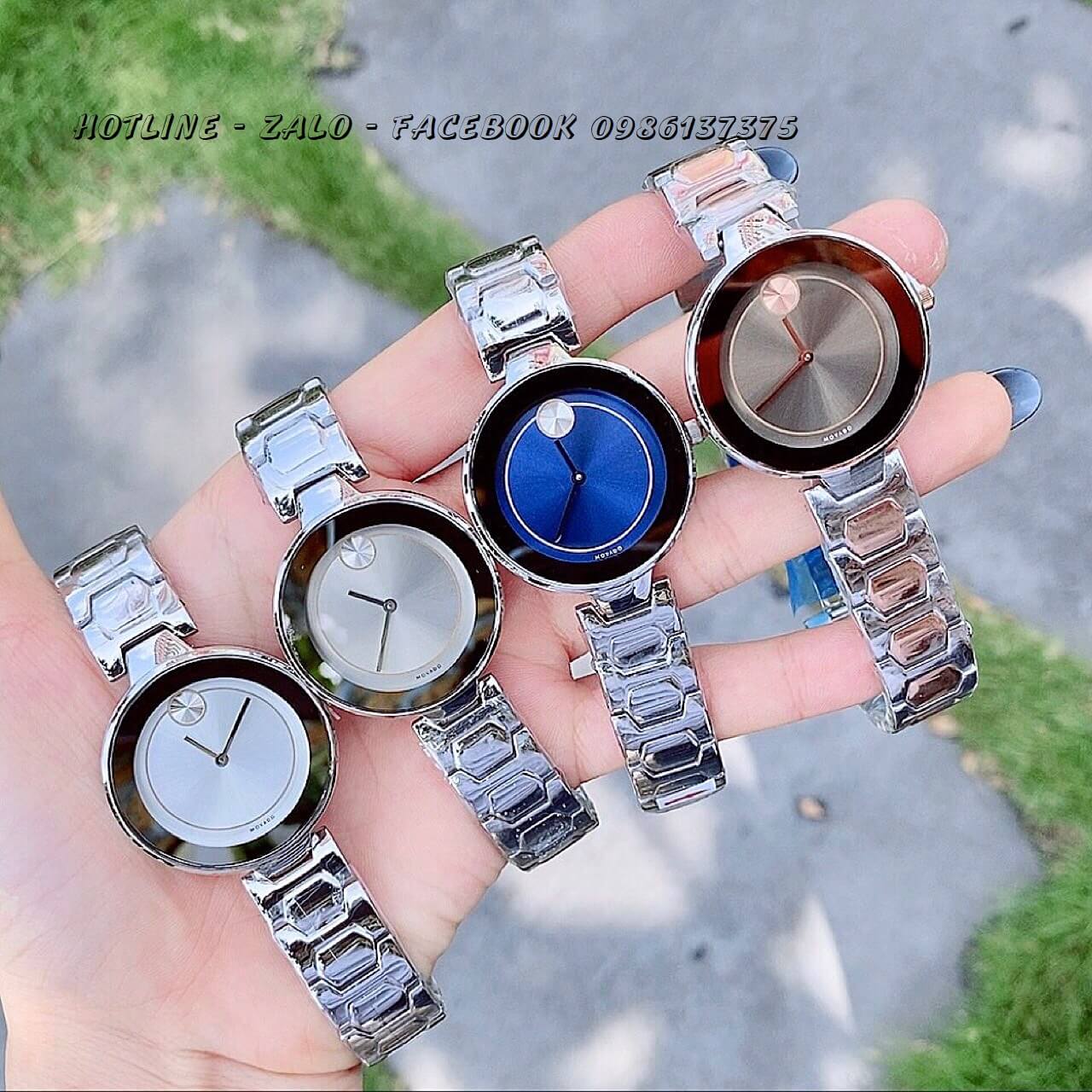 Đồng Hồ Movado Bold Nữ Dây Bạc Mặt Bạc 33mm