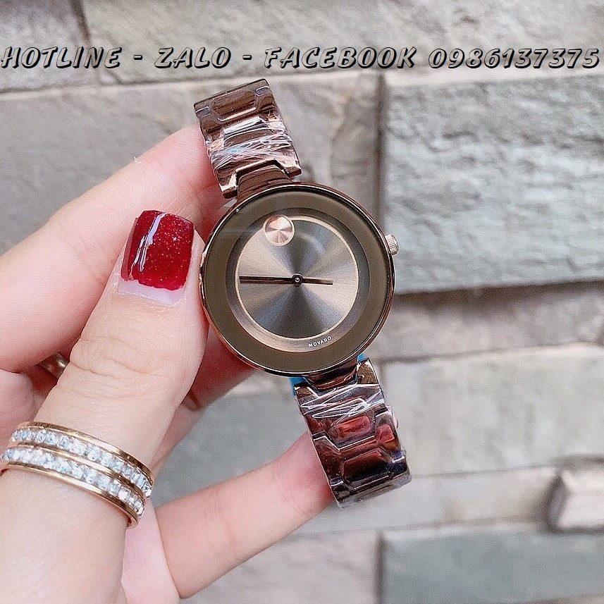 Đồng Hồ Movado Bold Nữ Dây Nâu Mặt Nâu 33mm