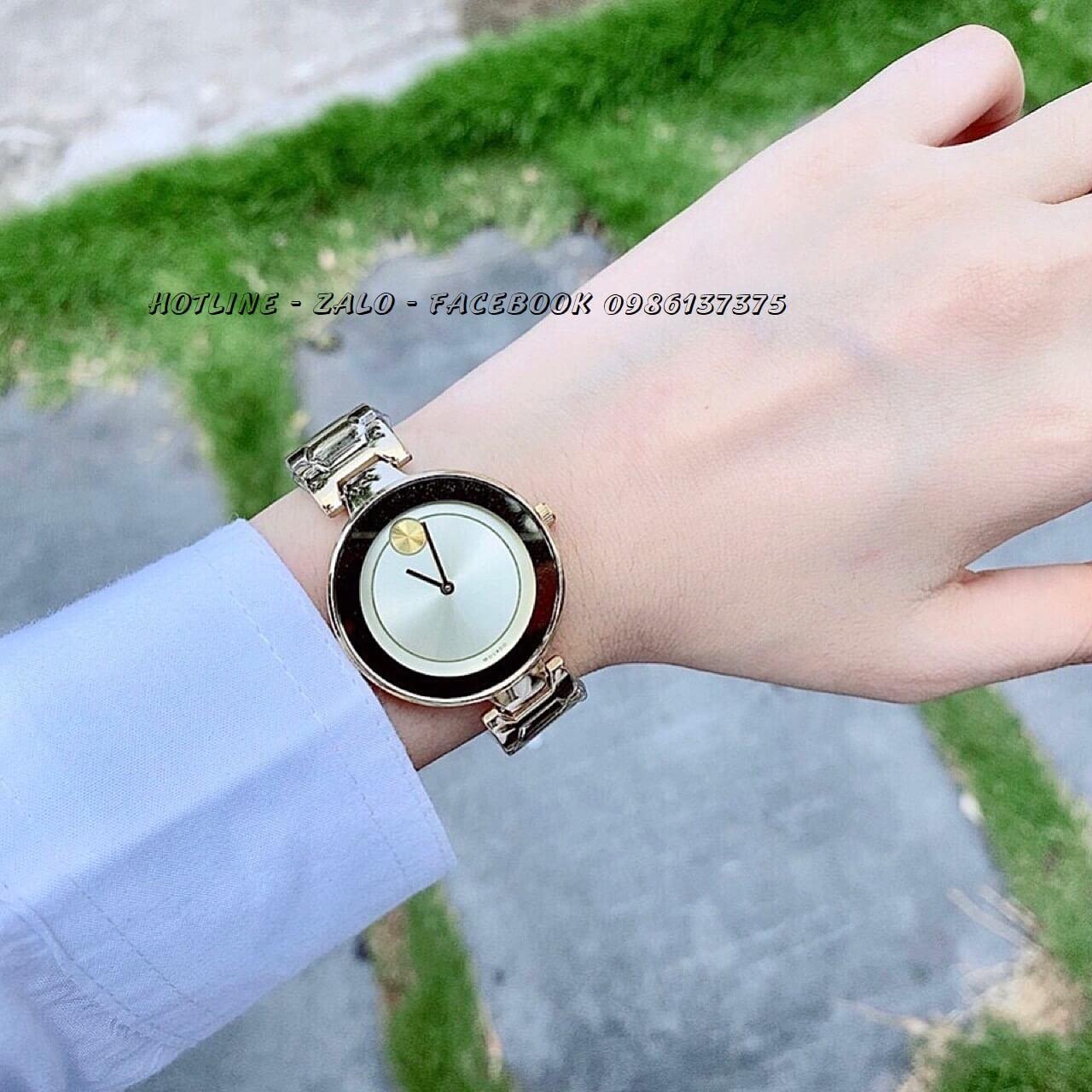 Đồng Hồ Movado Bold Nữ Dây Vàng Mặt Vàng 33mm