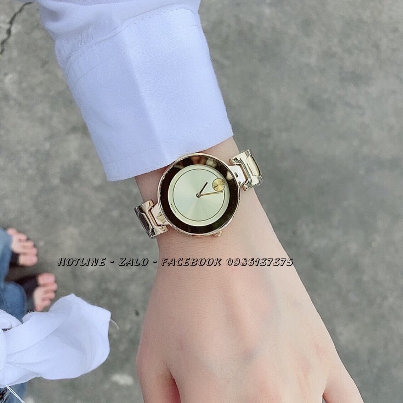 Đồng Hồ Movado Bold Nữ Dây Vàng Mặt Vàng 33mm