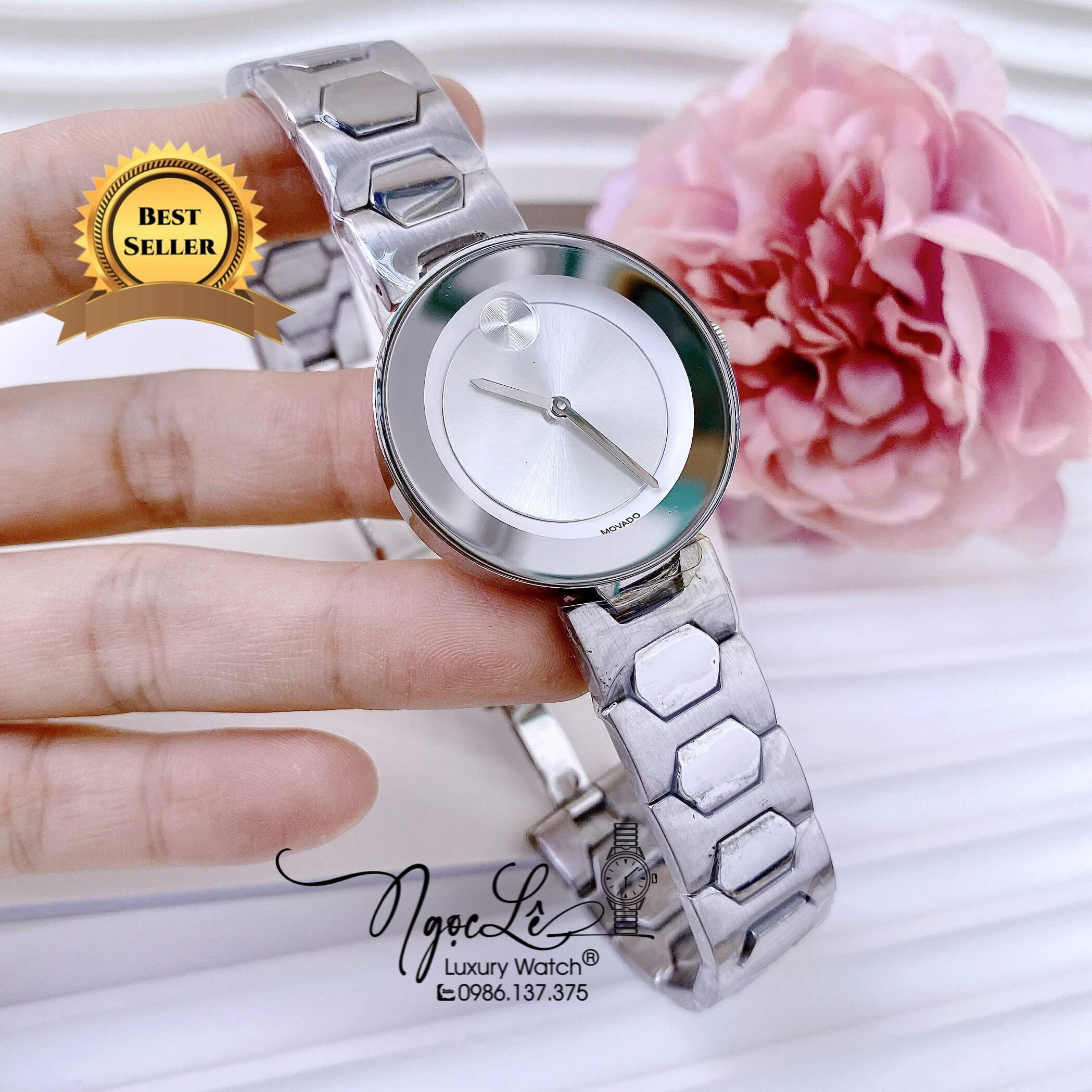 Đồng Hồ Nữ Movado Bold Dây Kim Loại Silver Cao Cấp Size 32mm