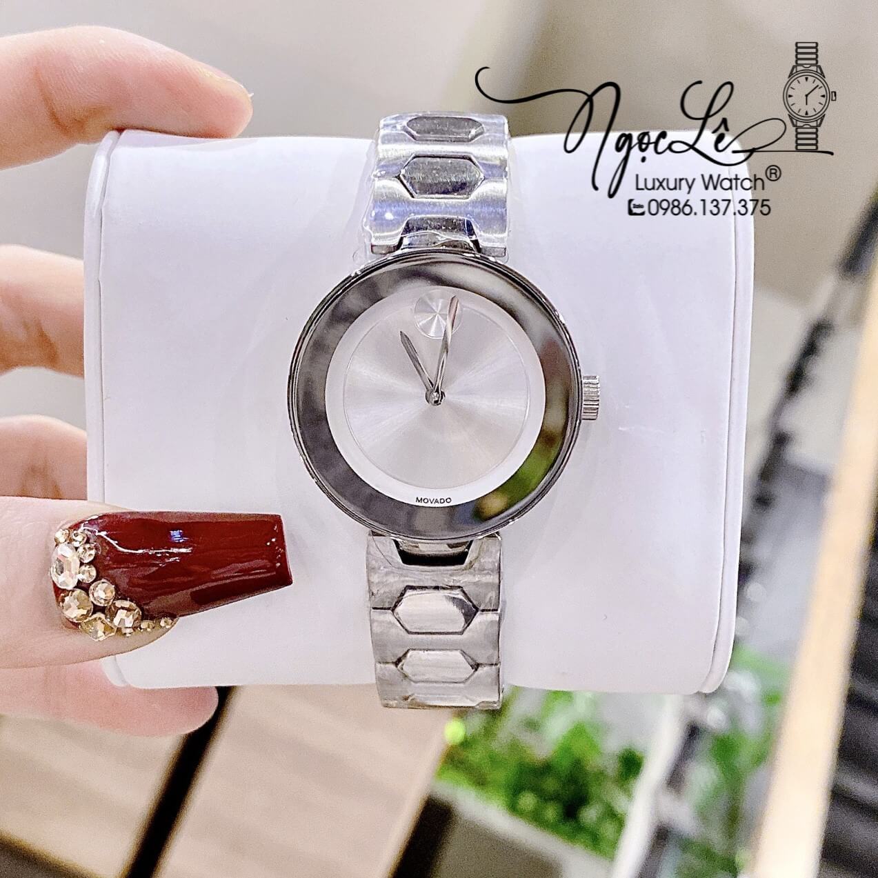 Đồng Hồ Nữ Movado Bold Dây Kim Loại Silver Cao Cấp Size 32mm