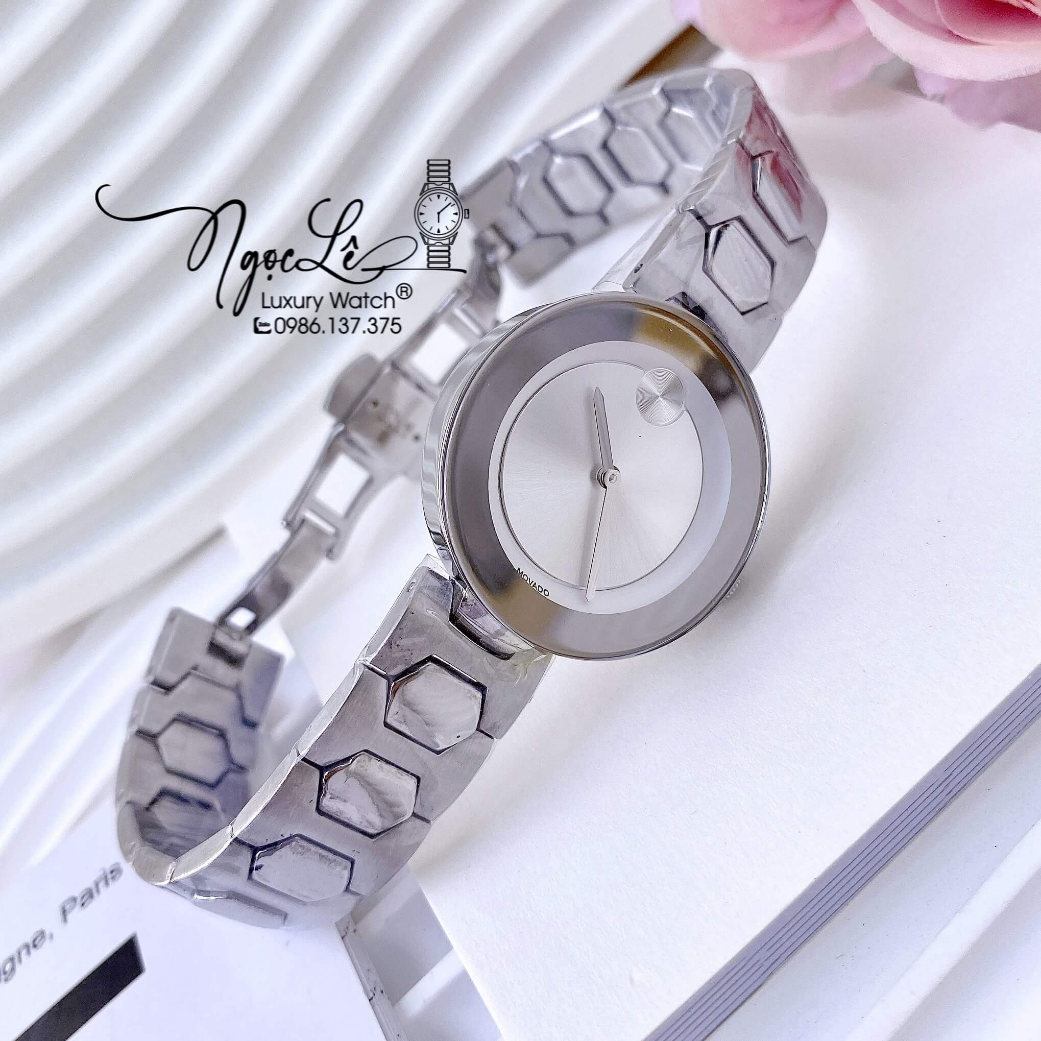 Đồng Hồ Nữ Movado Bold Dây Kim Loại Silver Cao Cấp Size 32mm