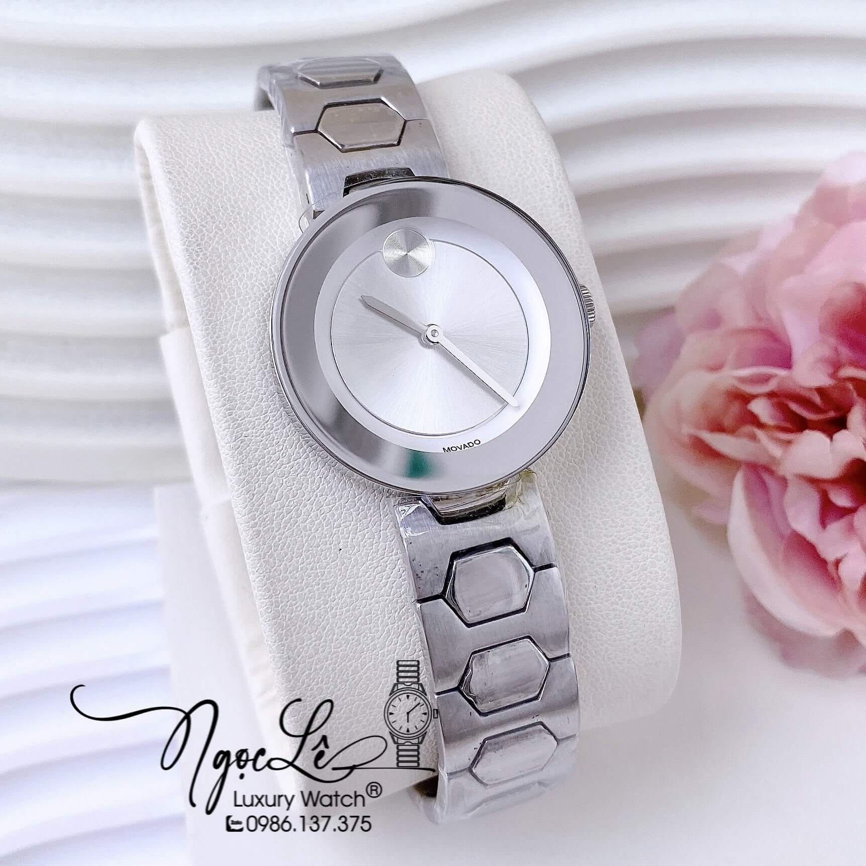 Đồng Hồ Nữ Movado Bold Dây Kim Loại Silver Cao Cấp Size 32mm