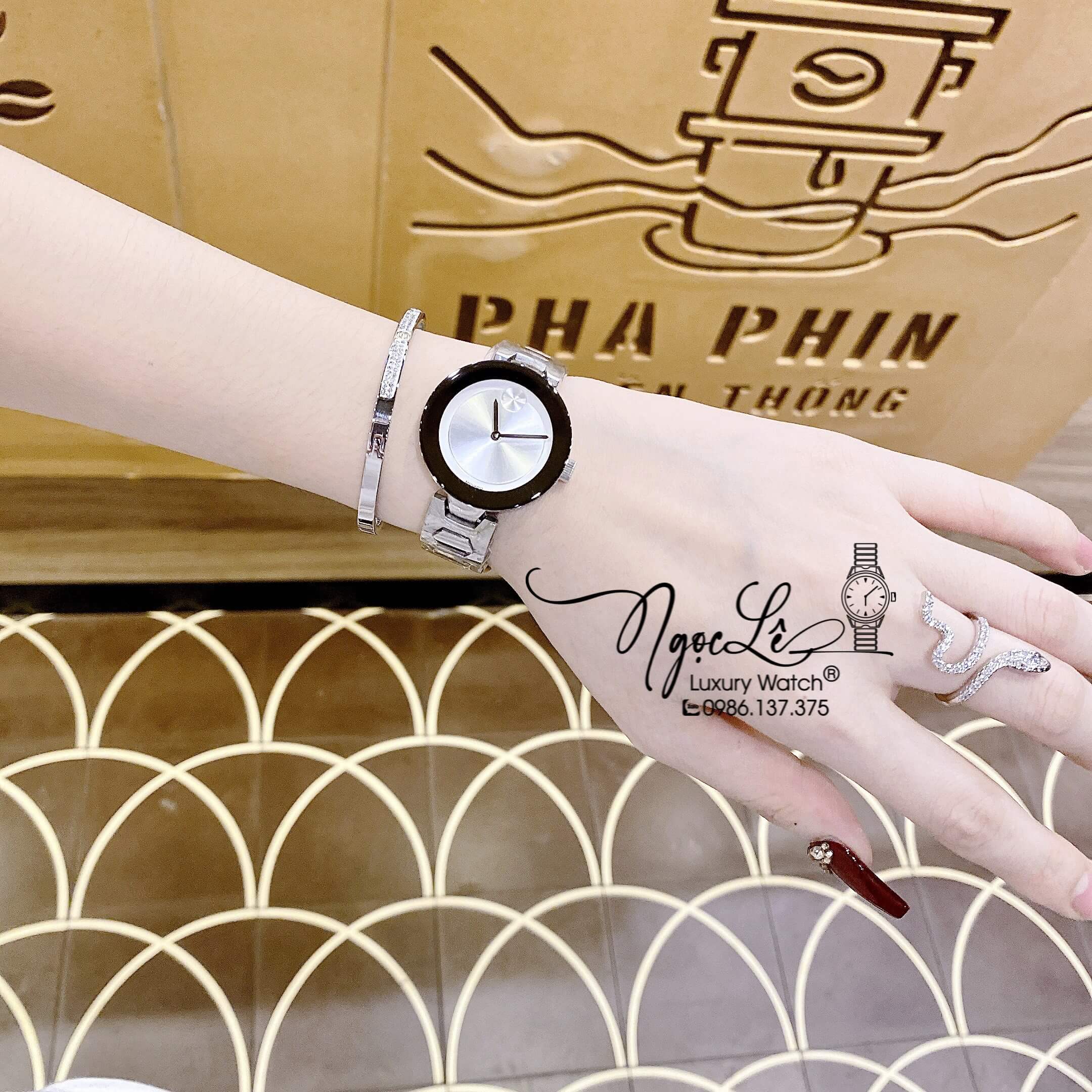 Đồng Hồ Nữ Movado Bold Dây Kim Loại Silver Cao Cấp Size 32mm