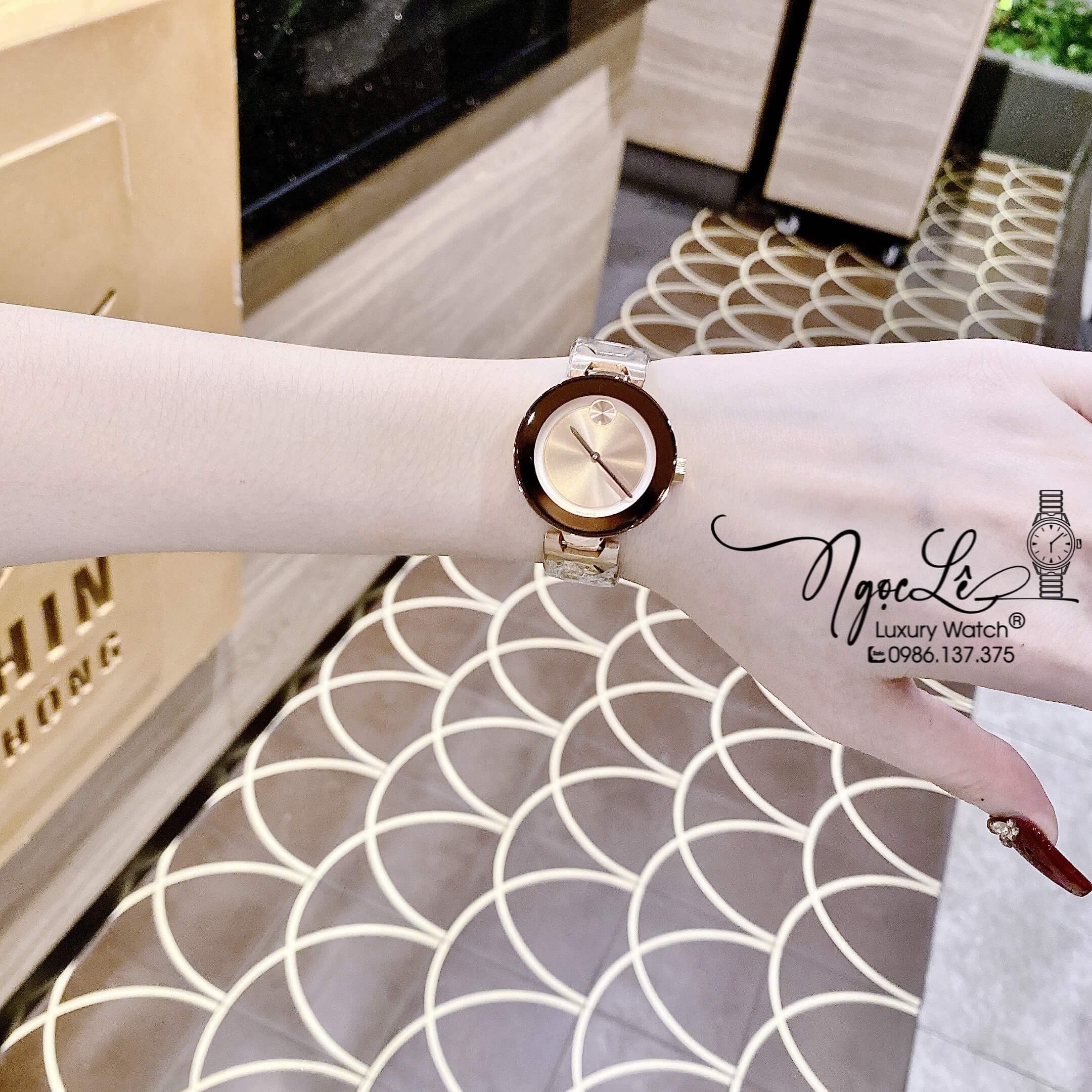 Đồng Hồ Nữ Movado Bold Dây Kim Loại Rose Gold Cao Cấp Size 32mm