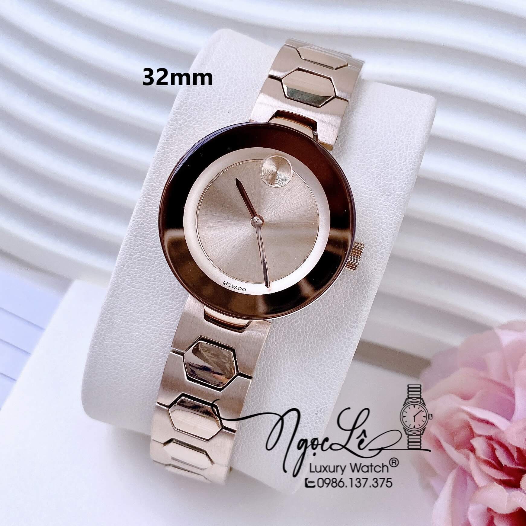 Đồng Hồ Nữ Movado Bold Dây Kim Loại Rose Gold Cao Cấp Size 32mm
