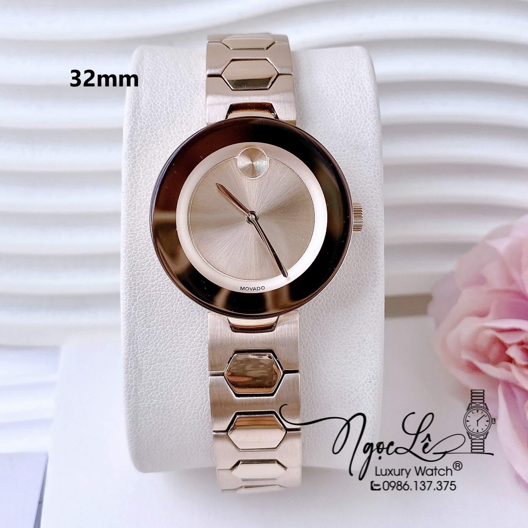 Đồng Hồ Nữ Movado Bold Dây Kim Loại Rose Gold Cao Cấp Size 32mm