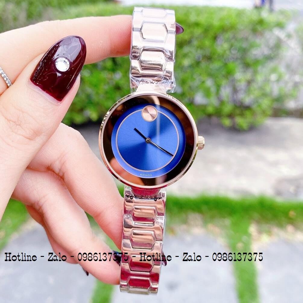 Đồng Hồ Nữ Movado Bold Rose Gold Mặt Xanh Dương 30mm