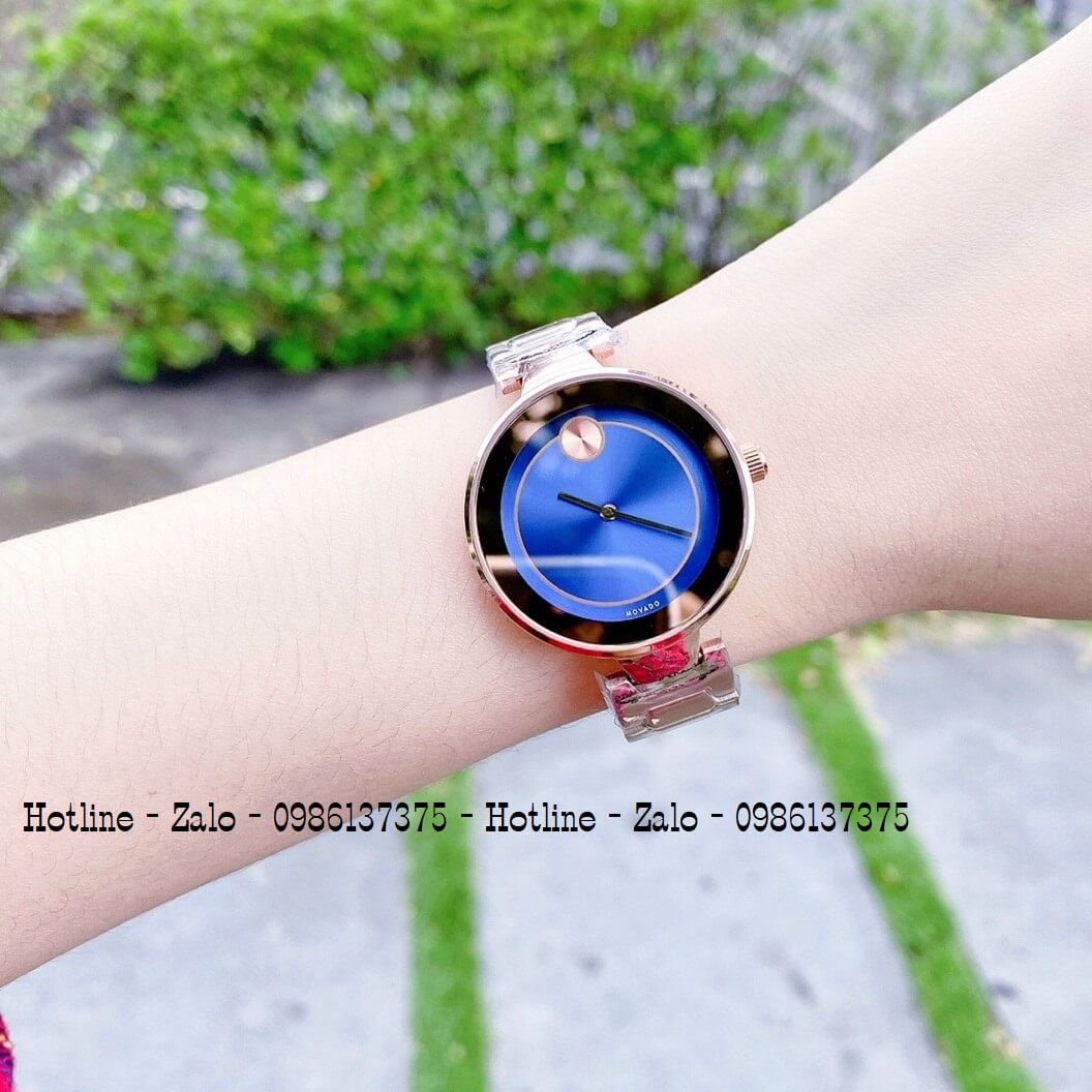 Đồng Hồ Nữ Movado Bold Rose Gold Mặt Xanh Dương 30mm